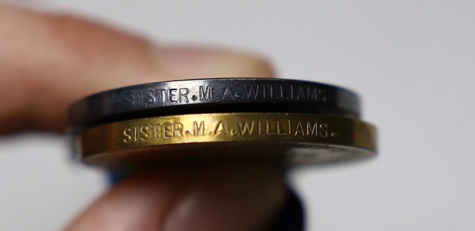 A Great War trio to Staff Nurse Williams, with cased Royal Red Cross and miniatures